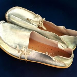 Womens Silver Slip-ons - size EU 42